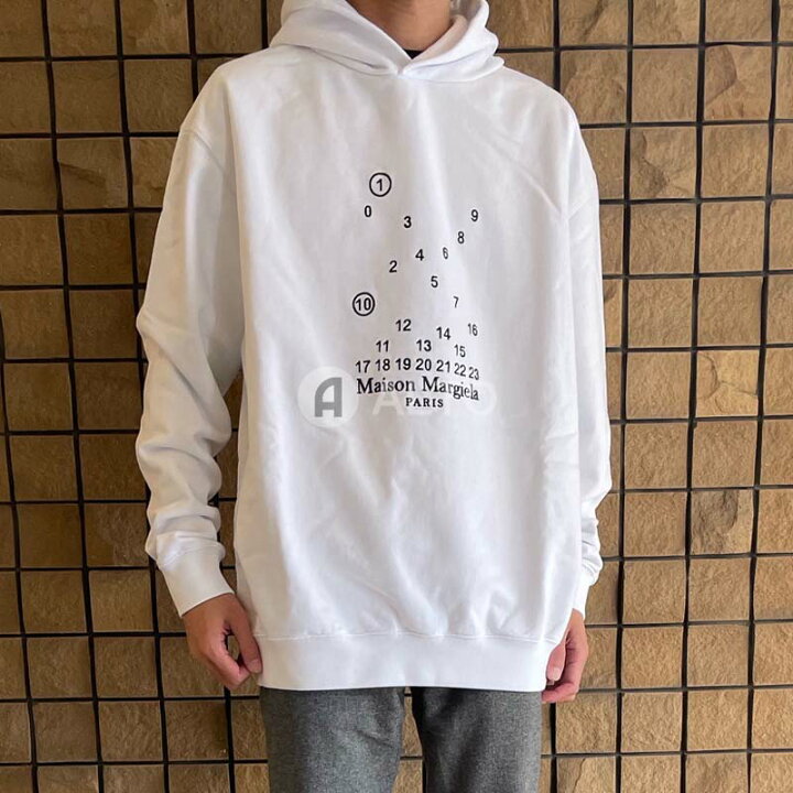 楽天市場】Maison Margielaメゾンマルジェラロゴ刺繍 フーディ  