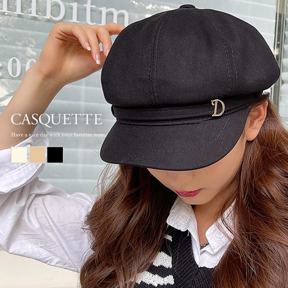 お洒落ハンチング帽 CAP 帽子 シンプル 調整可能 BLACK 海外 ③ 通販