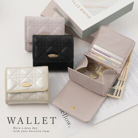 三つ折り財布 財布 さいふ ミニ財布 ウォレット ミニ 小さめ カード入れ ボックス型 ボックスコイン キルティング ジェニファー