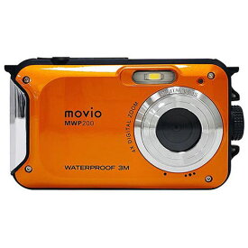 『取寄品』ナガオカ movio コンパクトデジタルカメラ 500万画素 防水 (IPX8) オレンジ MWP200 デジカメ カメラ 動画 シュノーケリング『送料無料（一部地域除く）』