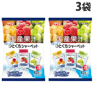 『賞味期限:26.02.28』しんこう ひとくちシャーベット マンゴー いちご マスカット 12個入 3袋