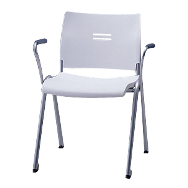 サンケイ ミーティングチェア 会議椅子 4本脚 粉体塗装 肘付 パッドなし CM701-MS 【代引不可】