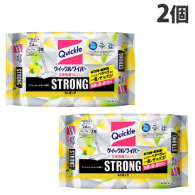 花王 クイックルワイパー 立体吸着ウエットシート ストロング リフレッシュレモンの香り 24枚入×2個 掃除用品 床掃除 床 フローリング 掃除