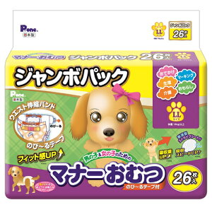 犬 おむつ 男の子&女の子のためのマナーおむつ のび〜るテ?プ付き ジャンボパック L 42枚×6袋