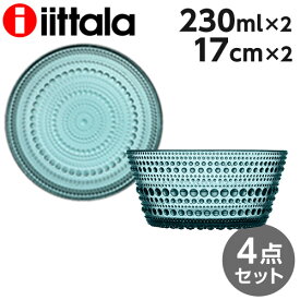 iittala イッタラ Kastehelmi カステヘルミ プレート＆ボウル シーブルー 4点セット プレート ボウル サラダボウル 皿 お皿 プレート 無地 シンプル おしゃれ『送料無料（一部地域除く）』