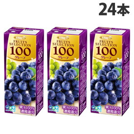 フルーツセレクション グレープ100％ 200ml 24本 エルビー ぶどうジュース