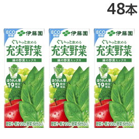 充実野菜 緑の野菜ミックス 紙パック 200ml 48本 送料無料 伊藤園 野菜ジュース『送料無料（一部地域除く）』