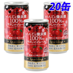 神戸居留地 りんごと微炭酸 100% 缶 185ml×20缶 缶ジュース 飲料 ドリンク 炭酸飲料 炭酸ジュース ソフトドリンク 缶 りんごジュース アップルジュース