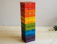 レインボージェンガ【フルカラータイプ】専用木箱付オシャレな木製JENGA♪クリスマスプレゼントや誕生祝、ギフトに!大人も子どもも楽しめる木のおもちゃブロックや積み木、インテリアに人気のジェンガ【送料無料】