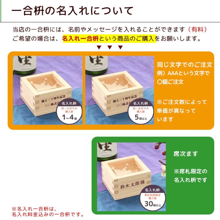 楽天市場】結婚式 席次ます 席札用名入れ 一合枡 結婚式 席次用一合枡 