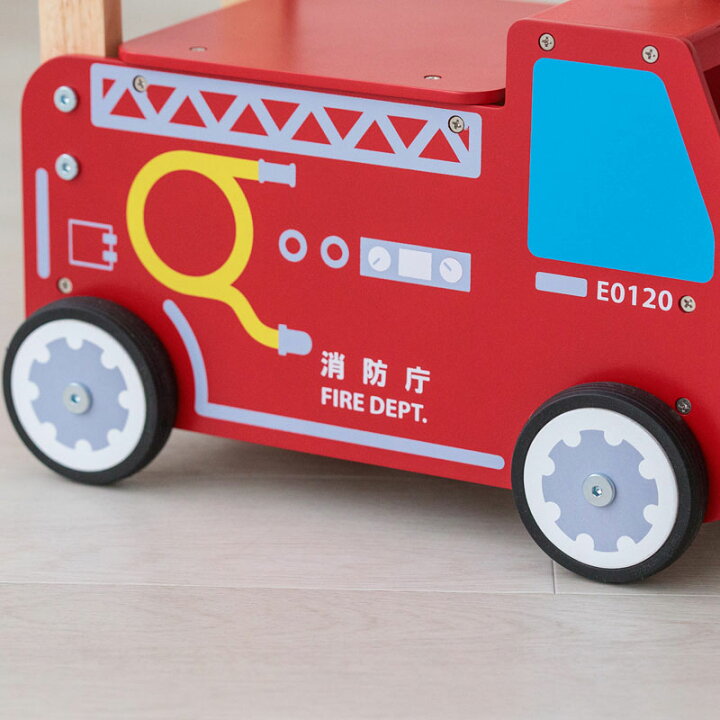 楽天市場】乗用玩具 木のおもちゃ ウォーカーアンドライド 消防車 消防 