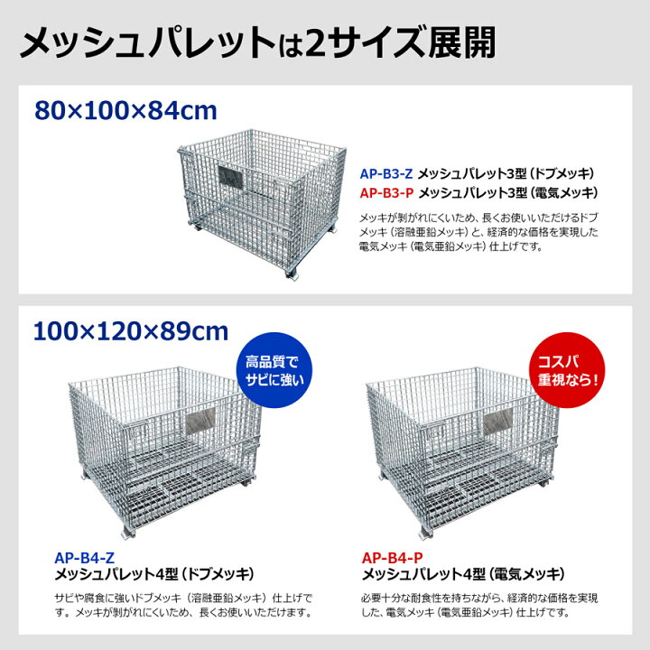 楽天市場】＜メッシュパレット（半開タイプ）＞3型 4型 L1000×W1200 