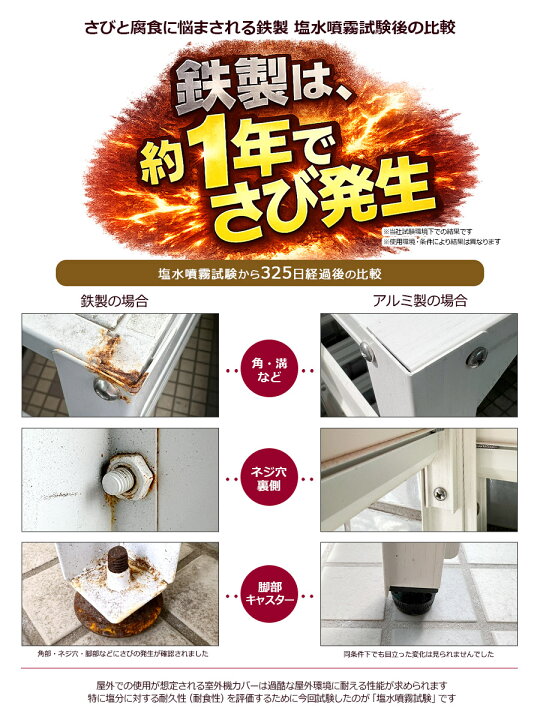 楽天市場】【訳あり品】アルミ製 エアコン室外機カバー 特大 1080×390 