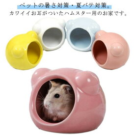 ハムスター ハウス 陶器 寝床 陶器 涼しい お部屋 お家 ハムスター 暑さ対策 熱中症対策 シンプル 無地 可愛い ドワーフハムスター 小屋 小動物 はむちゃん ひんやりハウス オールシーズン 洗える 寝床 隠れ家 送料無料