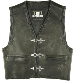 ＼全品2500円OFF★20時～4H限定／【6XLまで】Bores ボア Sunride 1 Leather Vest レザーベスト 革ベスト バイク ツーリング バギーにも サンライド 1 3XL 4XL 5XL 黒【AMACLUB】