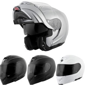 【フリップアップ】【ダブルバイザー】SCORPION EXO-GT3000 SOLID HELMET フルフェイスヘルメット システムヘルメット サンバイザー内蔵 バイク ソリッド 黒白【AMACLUB】