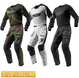 thor バイクウェアセット ジャージ（L）・パンツ（34）・グローブ（L） thor バイクウェアセット ジャージ（L）・パンツ（34