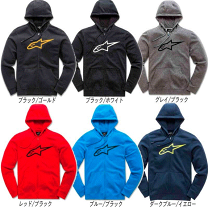 Alpinestars フルジップフーディ グレー/レッド