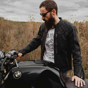 _SiP5{10/18(y)^y3XL܂ŁzHolyFreedom Burn Out Black Motorcycle Leather Jacket U[WPbg CfBOWPbg oCNEFA C_[ oCN I[goC c[Oɂ@