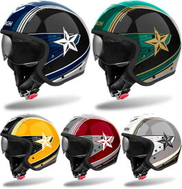 Airoh アイロー J110 Command Jet Helmet ジェットヘルメット オープンフェイスヘルメット サンバイザー ライダー バイク ツーリングにも かっこいい おすすめ (AMACLUB)