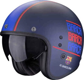 Scorpion スコーピオン Belfast Evo FC Barcelona Jet Helmet ジェットヘルメット オープンフェイス サンバイザー ライダー バイク オートバイ ツーリング 街乗り にも かっこいい おすすめ (AMACLUB)