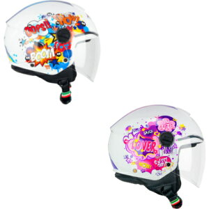 \全品1000円クーホン゜★10/27(月)限定/Cgm 261G Mini Comics Open Face Helmet オープンフェイスヘルメット ジェットヘルメット ライダー バイク ツーリングにも かっこいい おすすめ (AMACLUB)