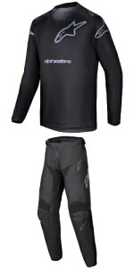 \全品P5倍★10/20(月)限定/【子供用】Alpinestars アルパインスター Youth Racer Graphite Jersey 子供用 ユース キッズ ジュニア モトクロスジャージ オフロードジャージ&パンツ 上下セット ライダー