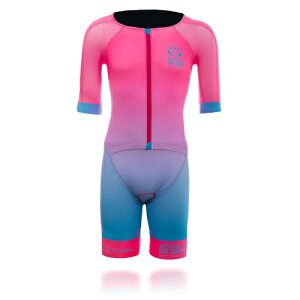 _Si3000~N[zK20`10/4^Otso Fluo Pink & Light Blue Short Sleeve Trisuit gCAXX[c ]ԃEGA ]ԃX[c [XX[c gCAX jO j [hoCN 