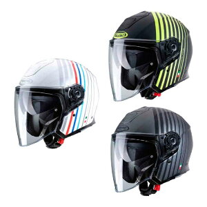 \全品1000円クーホン゜★10/27(月)限定/Caberg カバーグ Flyon Bakari ジェットヘルメット オープンフェイス サンバイザー ライダー バイク ツーリングにも かっこいい おすすめ (AMACLUB)