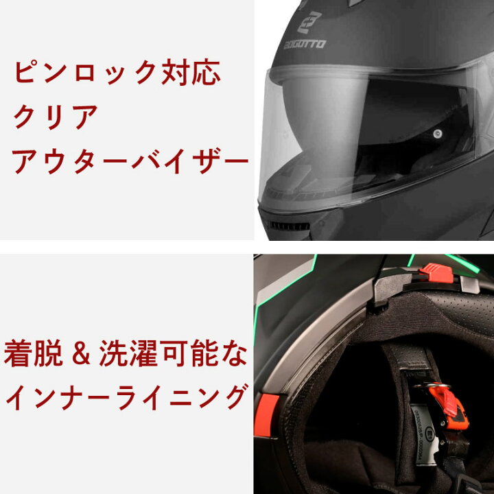 BOGGOTTO システムヘルメット バイザー ピンロック L - メルカリ