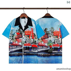 おしゃれ レディース 半袖 春夏 ロゴ入り カジュアル 総柄 メンズ Tシャツ トップス