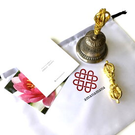 ベル＆ドルジェ ガンター チベット密教法具 金剛鈴 金剛杵 チベット仏教 瞑想 浄化 護身 アマナマナ【公式】