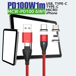 _H̑労ӍP10{yPD100W 3.0A }[d{f[^ʐM\z [dP[u }Olbg 6IN1 1[g }[d 100w 18w USBP[u f[^ʐM 3.0A TYPE-C Micro iPhone ] X}z iPad(TYPE