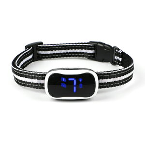 無駄吠え防止首輪 LED付 (ブラック) 光る首輪 犬 しつけ グッズ 安全 自動 ビープ音 振動 7段階センサー おすすめ 防水 IP67 充電 黒 30〜60cm