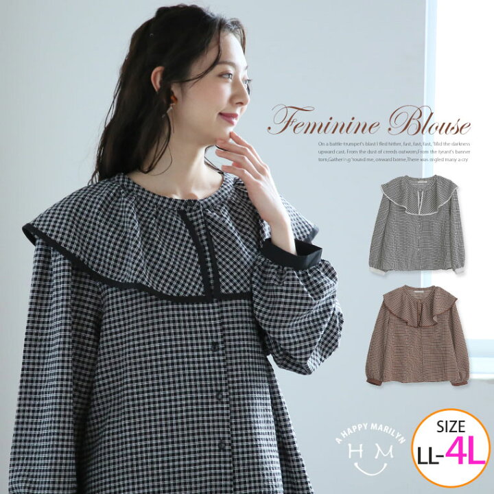 楽天市場 大きいサイズ レディース シャツ デシン チェック プリント パイピング襟 ブラウス トップス ブラウス Ll 3l 4l 春 春物 春服 ぽっちゃり ゆったり カジュアル ナチュラル きれいめ 上品 ガーリー 高見え きれいめ Tgll 1 Tgll 2 Tgll 3
