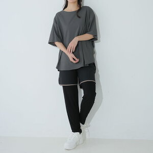 大きいサイズ レディース スポーツウェア | 【ハッピーマリリン by Sports】 3点セット _ トップス ハーフパンツ レギンス スポーツウェア 運動着 マリリンスポーツ LL 3L 4L 5L 6L 夏 夏物 夏服 夏