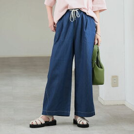【期間限定：2,990円→2,240円】 大きいサイズ レディース パンツ | ＜楽してトレンドが叶う イージーデニム ワイドパンツ＞ 夏に快適！ マリリン史上「最軽」夏パンツ完成 _ ボトムス M L LL 3L 4L 5L 6L 7L 8L 春 春物 春服 夏 夏物 夏服 ぽっちゃり [6656513/6656514]