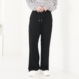 【期間限定クーポン配布】 大きいサイズ レディース パンツ | 丈が選べる！ さらっとろ ランダム リブ イージーパンツ _ ボトムス プルオンパンツ ワイドパンツ ストレートパンツ L LL 3L 4L 5L 6L 7L 8L 春 春物 春服 夏 夏物 夏服 ぽっちゃり [433142-1/433142-2]