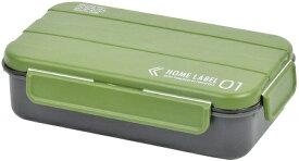 弁当箱 1段 4点ロック D-437 メンズ ランチ ボックス カーキグリーン パール金属 男性用 日本製 ホームレーベル