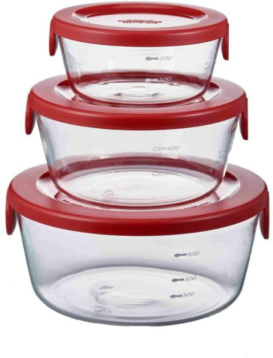 楽天市場 保存容器 3個入り Sytn 2518 R レッド 耐熱ガラス製 日本製 Hario ハリオ ガラス 保存 入れ物 おしゃれ かわいい 容器 おかず 収納 作り置き Aマートeショップ