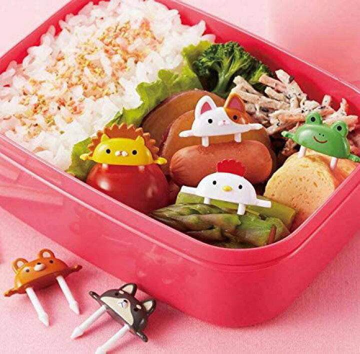 楽天市場 トルネ お弁当 ピック キャラ弁 デコ弁 動物 ランチ 動物 のっかりアニマル 6本入 P 3339 Aマートeショップ