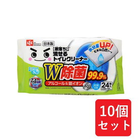 【期間限定10%OFF】激落ちくん 流せる 除菌99.9% トイレクリーナー 24枚入 アルコール&銀イオンのW除菌 【×10個セット】