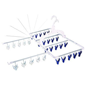 aisen ウイング アルミ 風通しハンガー 30P バーが伸びて素早く乾く LS001 ランドリー 洗濯グッズ 便利グッズ 型崩れ防止 乾く おしゃれ着洗い ハンガー 洗濯ばさみ 防水