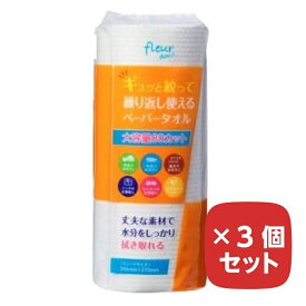 繰り返し使えるペーパータオル 80ロール 【×3個セット】 ギュッと絞って繰り返し使えるペーパータオル 大容量80カット まとめ買い キッチンペーパー