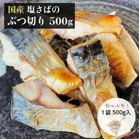 【在庫限り！クーポン使用で半額4,960円→2,480円】 国産 塩さばのぶつ切り 500g×1袋 訳あり 半額 お得用 送料無料 ひとくちサイズ お弁当 おかず 鯖専門店 あまる齋藤商店 おかず お取り寄せ 焼津 国産 サバ 切身 甘塩 切り身