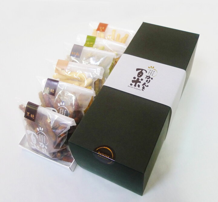 楽天市場 庄内米粉花林糖 かりんと百米 ひゃくべい ギフト箱 60g 6袋 庄内なんでも屋