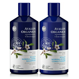 AVALON ORGANICS スカルプTM ティーツリーミントセット || ノンシリコン 頭皮シャンプー コンディショナー セット アロマ スカルプ 頭皮 シャンプー アロエ 抜け毛 オーガニック ボトル エイジングケア おしゃれ 無添加 オレンジ ホホバ