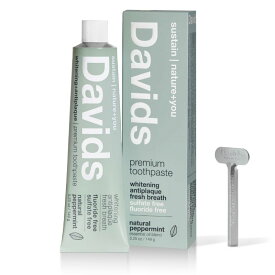 Davids ホワイトニングトゥースペースト ペパーミント|| 歯磨き粉 オーガニック 自然派 オーラルケア 歯磨き ペパーミント ホワイトニング