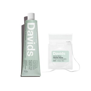 Davids ホワイトニングトゥースペースト ペパーミント & デンタルフロスセット||デイビッツ davids オーガニック オーラルケア ホワイトニング 自然由来