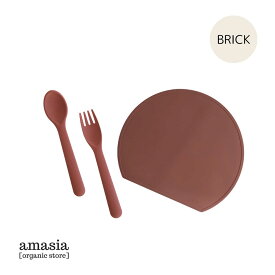 【スーパーSALE タイムセール】cink カトラリーセット&シリコンテーブルマットBRICK || サンク ベビー キッズ カトラリー マット ギフト 出産祝い ベビーギフト シリコン